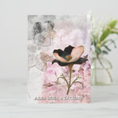 Invitation *~* AR26 Rose 4 QR Victorian RSVP Mariage PHOTO (Debout devant)
