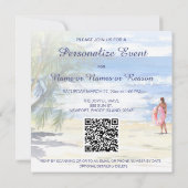 Invitation *~* AR29 Mer Sable Soleil Plage Femme TOUT ÉVÉNEME (Dos)