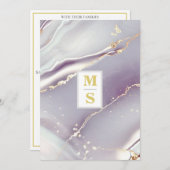 Invitation *~ AR66 RSVP LAVENDER OR QR Initiales Mariage (Devant / Derrière)