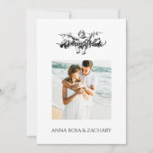 Invitation *~* AR6 Victorian QR PHOTO RSVP Mariage Cherub (Devant)