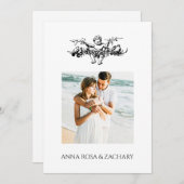 Invitation *~* AR6 Victorian QR PHOTO RSVP Mariage Cherub (Devant / Derrière)