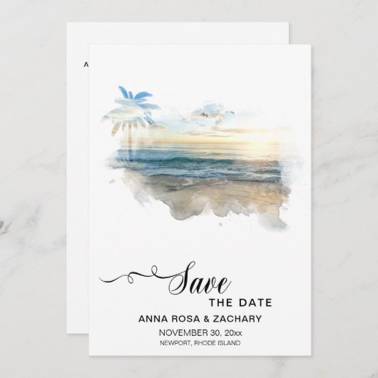 Invitation *~* AR7 Photo MARIAGE ENREGISTRER LA DATE Site Web (Devant / Derrière)