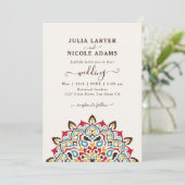 Invitation Arabe Art Nouveau Floral Arc Mandala Mariage (Debout devant)