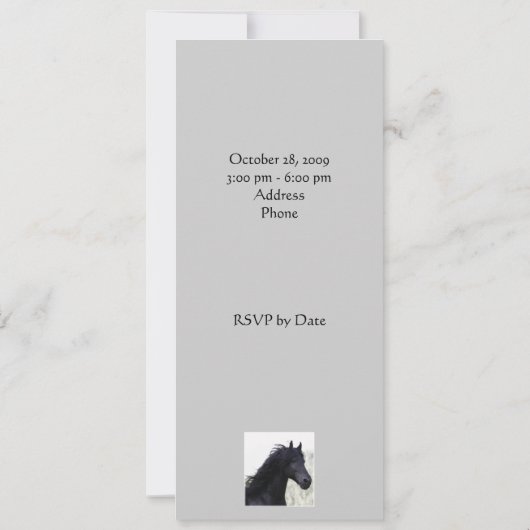 Invitation Arabe de partie de cheval (Dos)