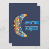 Invitation Arabe Nights Crescent Moon Star Design (Devant / Derrière)
