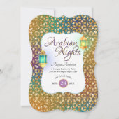 Invitation Arabe Nights Exotic Party Chaînes de lumières Lant (Devant)