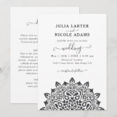 Invitation Arabian Art Nouveau Floral Arch Mandala Wedding (Devant / Derrière)