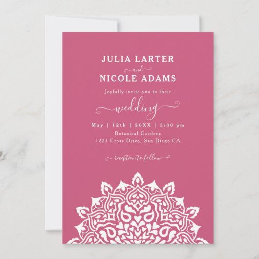 Invitation Arabian Art Nouveau Floral Arch Mandala Wedding (Devant)