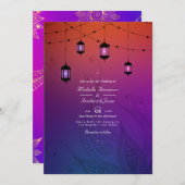 Invitation Arabian Bollywood QR Code RSVP Mariage (Devant / Derrière)