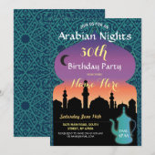 Invitation Arabian Nights Anniversaire Fête Bijoux Henné Invi (Devant / Derrière)