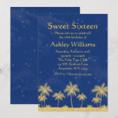 Invitation Arabian Nights Blue Stars 16 Anniversaire (Devant / Derrière)