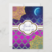 Invitation Arabian Nights Glam Gold violet fête d'anniversair (Dos)