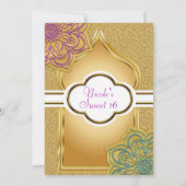 Invitation Arabian Nights Gold Sparkle Mandala Anniversaire (Dos)