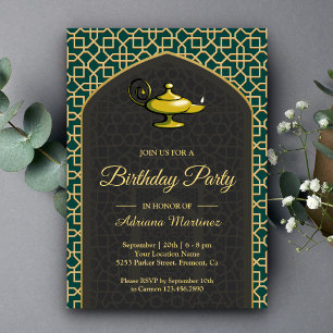 Invitation Arabian Nights Lampe magique Turquoise gris Annive