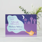 Invitation Arabian Nights Magic Lamp fête d'anniversaire (Debout devant)