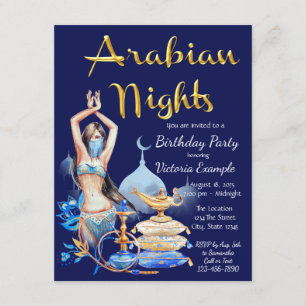 Invitation Arabian Nights N'Importe Quel Nombre Anniversaire 