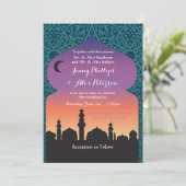 Invitation Arabian Nights Wedding Party Marocain Turquoise In (Debout devant)