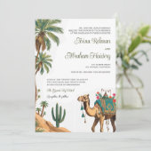 Invitation Arabian Palm Desert Camel QR Code Mariage (Debout devant)