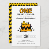 Invitation Arachides - Bois | Un Joyeux Anniversaire Camper (Devant / Derrière)