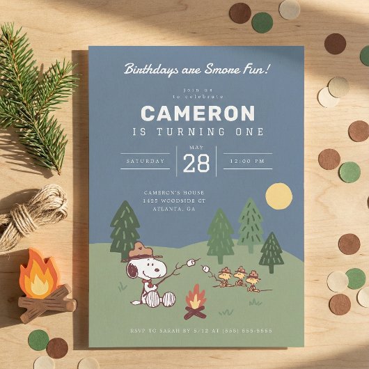 Invitation Arachides - Snoopy | Anniversaire sont plus amusan