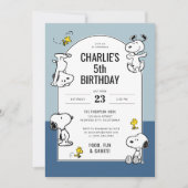 Invitation Arachides Snoopy & Bois Bleu Anniversaire (Devant)