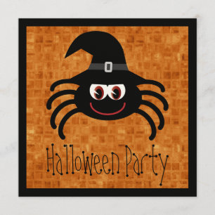 Invitation Araignée mignonne de Halloween de bande dessinée