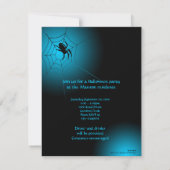 Invitation Araignée noire de Halloween sur le Web (Dos)