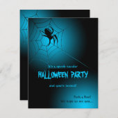 Invitation Araignée noire de Halloween sur le Web (Devant / Derrière)