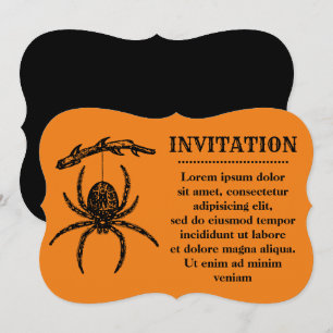 Invitation Araignée orange Halloween