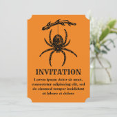 Invitation Araignée orange Halloween (Debout devant)