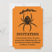 Invitation Araignée orange Halloween (Devant)