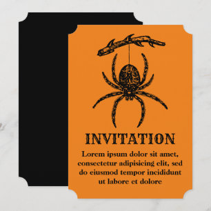 Invitation Araignée orange Halloween