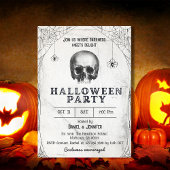 Invitation Araignée squelettique éffrayante vintage Halloween