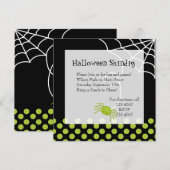 Invitation Araignée verte Lil' (Devant / Derrière)