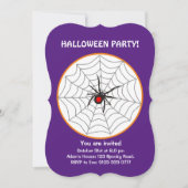Invitation Araignée Veuve Noire Halloween sur Fond (Devant)