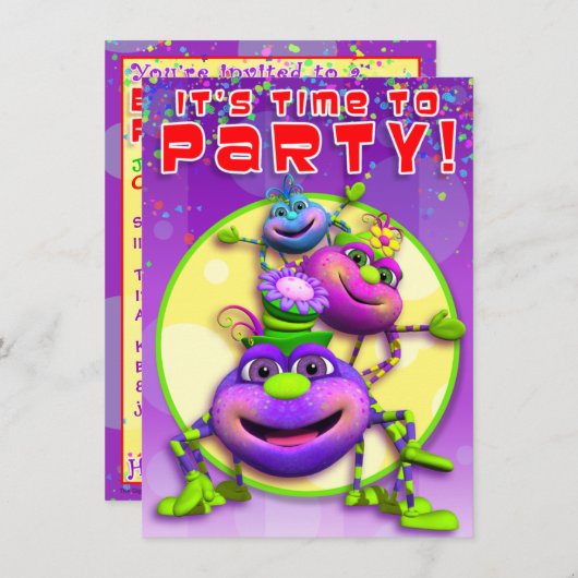 Invitation Araignées de Bitsy d'Invitation-Itsy (Devant / Derrière)