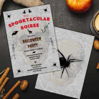 Invitation Araignées Déplaisantes du crâne Spooktacular Hallo