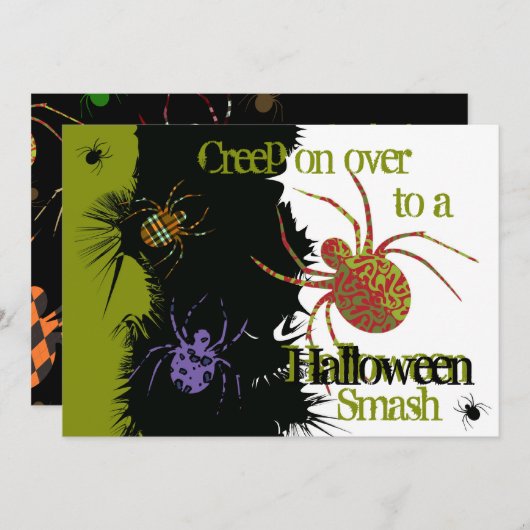 Invitation Araignées N Motifs (Devant / Derrière)