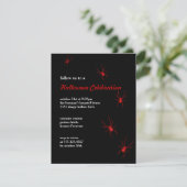 Invitation Araignées rouges noires Halloween goth moderne inv (Debout devant)