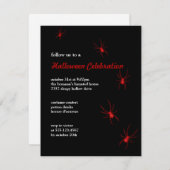 Invitation Araignées rouges noires Halloween goth moderne inv (Devant / Derrière)