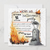 Invitation Araignées | Tombstone | Parti Halloween (Devant)