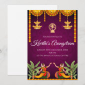 Invitation Arangetram et spectacle de Bharatnatyam (Devant / Derrière)