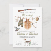 Invitation Arbalète de chasse Baby shower de garçon (Devant)