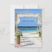 Invitation Arbor de la Plage Fleurs de Mariage Réception (Devant)