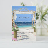Invitation Arbor de la Plage Fleurs de Mariage Réception (Debout devant)
