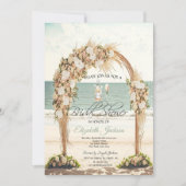 Invitation Arbor de mariage de plage Roses (Devant)