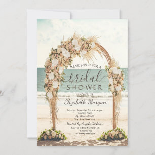 Invitation Arbor de mariage de plage Roses Fête de douche de