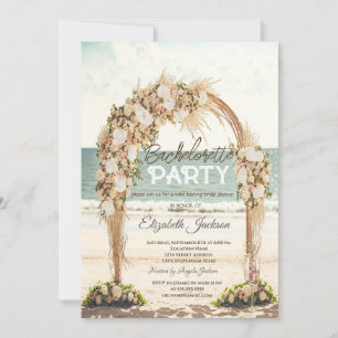Invitation Arbor de mariage de plage Roses Verre Enterrement