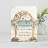 Invitation Arbor de mariage sur la plage Roses Mariage en fui (Debout devant)