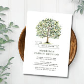 Invitation Arborescence aquarelle de réunion familiale